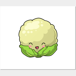 Kawaii cabbage vegetable Posters and Art